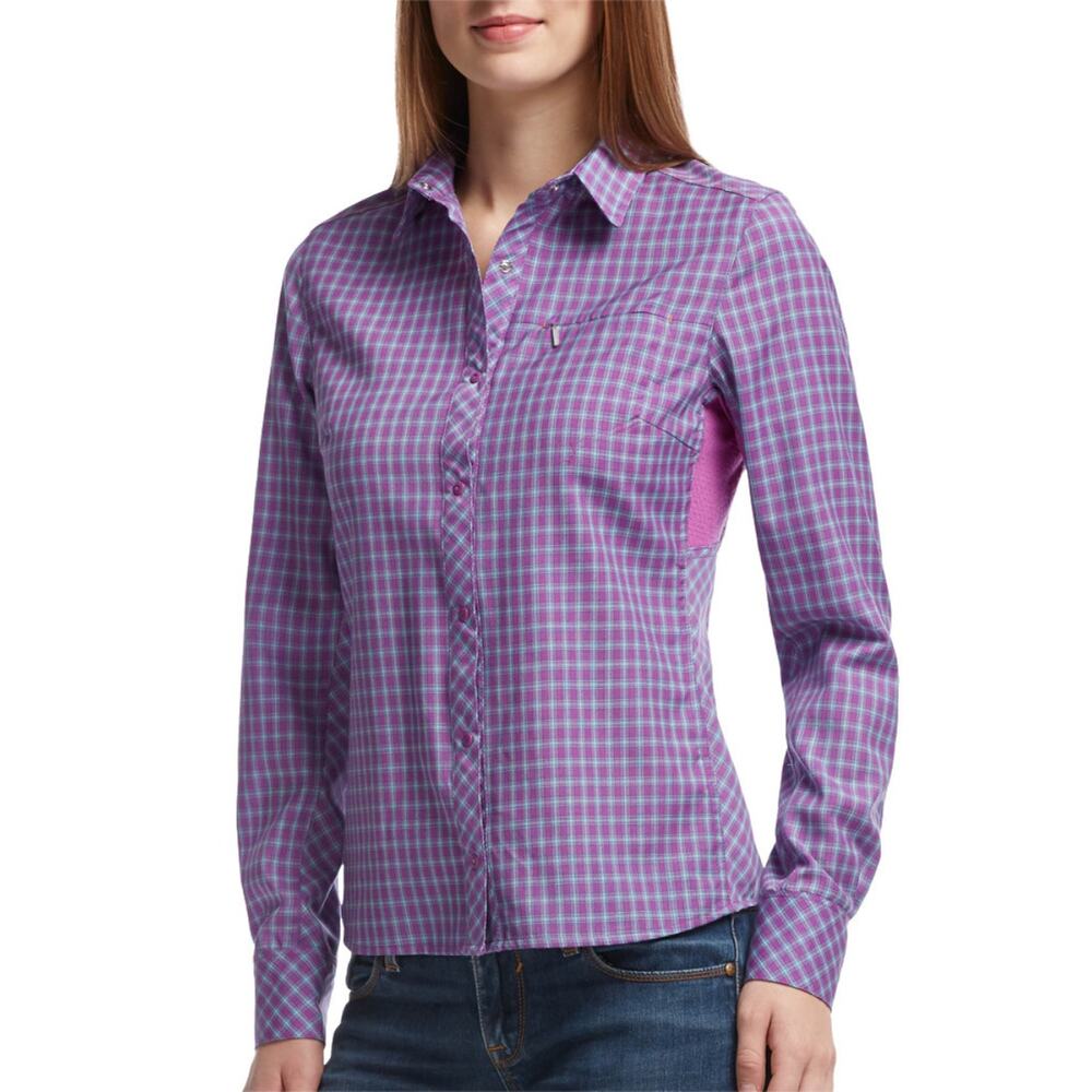 ICEBREAKER Terra LS Plaid Women's Long Sleeve Shirt Size XS
